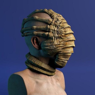 extraterrestre abrazador busto stl ciencia fi espacio personaje criatura hrgiger Giger abrazacara horror Arte monstruo humano esculturas 3d print model - Mito3D