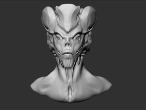 cabeça de alien 4 a arte escultura criatura sci fi gratuito extraterrestre cabeças monstro espaço ufo esculturas 3d print model - Mito3D