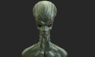 alien head 6 sculpture statue sci fi scifi future creature extraterrestrial art sculptures 3d print model - Mito3D