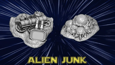alien junk trash jink garbage eggs biological scifi sci fi starwars star wars space future futuristic diorama terrain games toys game accessories 3d print model - Mito3D