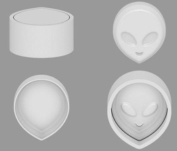 extraterrestre molde bomba baño bañera bricolaje diy belleza spa jabón comida mano pasatiempo herramienta 3d print model - Mito3D