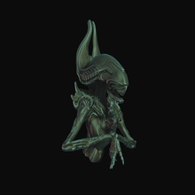 estrangeiro monstro hrgiger gigerart alienart alienmovie rainha alienígena alienbust escultura aliencoletível gigantesco orando animal extraterrestre et estilizado miniatura giger arte esculturas 3d print model - Mito3D