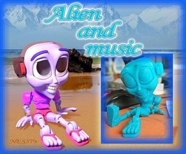 alieno musica extraterrestre articulado juguete imprimir peccato soporte Giochi giocattoli 3d print model - Mito3D