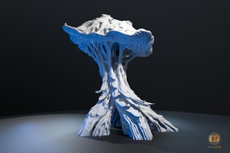extraterrestre planta maceta seta artístico concepto arte esculturas 3d print model - Mito3D
