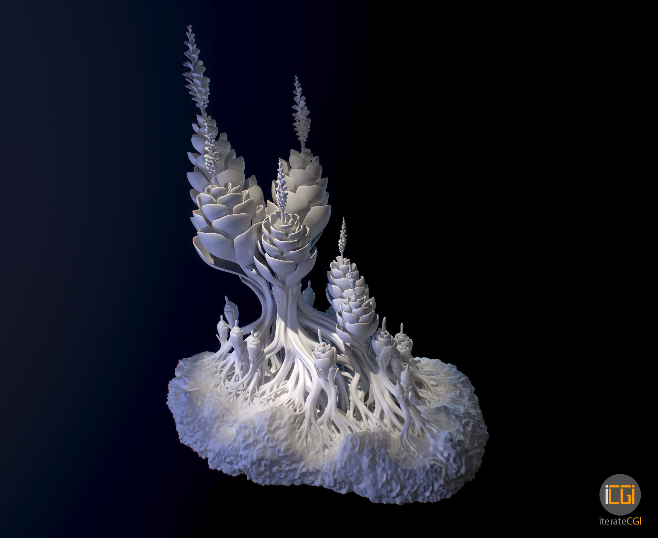 extraterrestre plante succulent artistique fantaisie sculptur art sculptures 3D print model - Mito3D