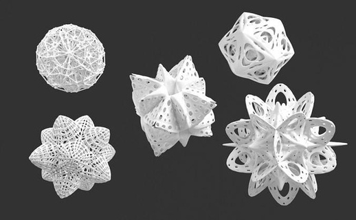 alieno polline impostato 2 geometrico matematico scultura platonico stella dodecaedro hedra giocattolo forma astratto arte decorazione 3d print model - Mito3D