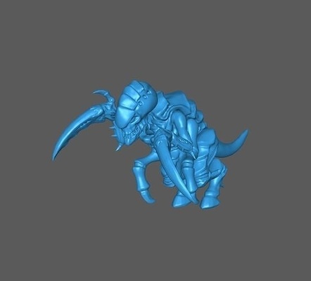 alien space bugs - claw infantry war hammer miniature tabletop wargame bug biomass swarm sci fi presupported miniatures gaunt talon 28mm resin hivemind games toys 3d print model - Mito3D