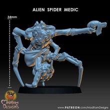 alien spider medic 28mm stargrave scifi giantspider bug ttrpg skirmish healer spacepirate figure crew games toys game accessories 3d print model - Mito3D