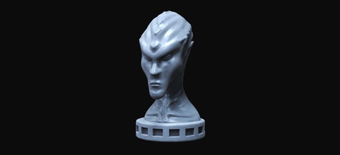 alieno statua scolpire scultura testa maglia carattere extraterrestre creatura scienza sci fi fallimento 3dprint arte fantasia immaginario figura sculture spazio scifi film 3d print model - Mito3D