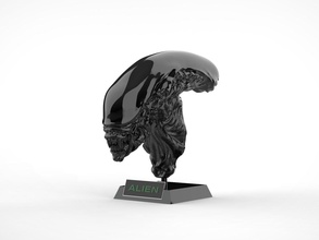 extraterrestre xenomorfo busto escultura monitor ciencia ficción extraterrestres ripley prometeo pacto giger contemporáneo estatua arte cabeza esculturas 3d print model - Mito3D