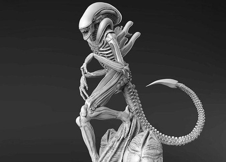 alieno xenomorfo figurina 3d modello stl stampa baraccone film mostro sci fi carattere spazio statua orrore bestia scienza finzione stampabile miniature fantasia immaginario creature 3dprint figurine arte sculture 3d print model - Mito3D