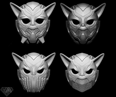 alien yoda custom masks set knight pokemon character fantasy starwars scifi star jedi mandalorian airsoft cosplay invader predator mask helmet vader space games toys game accessories 3d print model - Mito3D