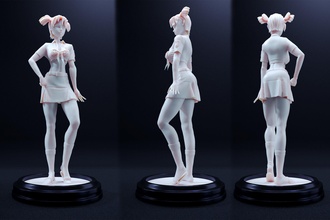 alisa sonsuz yaz ebedi kadın şekil heykel sanat anime kız karakter ussr öncü kravat etek bluz insanlar moda genç heykeller 3d print model - Mito3D
