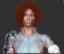 alisa donna capelli arte ragazza buio umano corpo cavaliere passatempo fai 3d print model - Mito3D