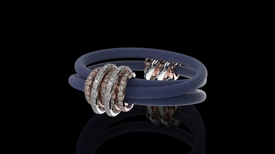 allegra braccialetto parti gioielleria oro design argento stampabile diamanti pietre gemma brillante pelle braccialetti 3d print model - Mito3D