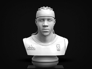 Allen Iverson 3d imprimible busto deporte estatua nba baloncesto decoración esculturas obra arte elegante campeones retrato masculino humano Filadelfia Transversal hombre Arte 3d print model - Mito3D
