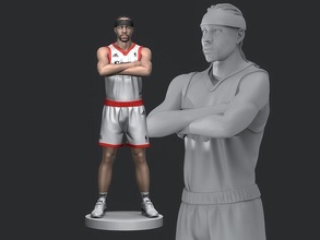 allen iverson 3d printable sport statue nba basketball decor decoration sculptures artwork stylish champions portrait male human philadelphia crossover art 3d print model - Mito3D