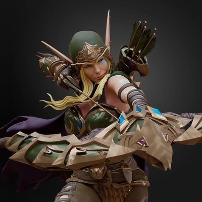 allergie windrunner warcraft print3d sculpture art sculptures loisir diy 3d impression modèles 3d print model - Mito3D