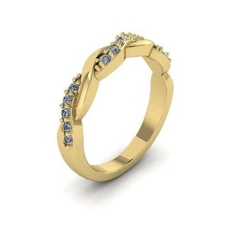Alianza trenzado anillo bodas lujo joyería joya brillante compromiso quilate anillos precioso imprimible cabeza oro 3d print model - Mito3D