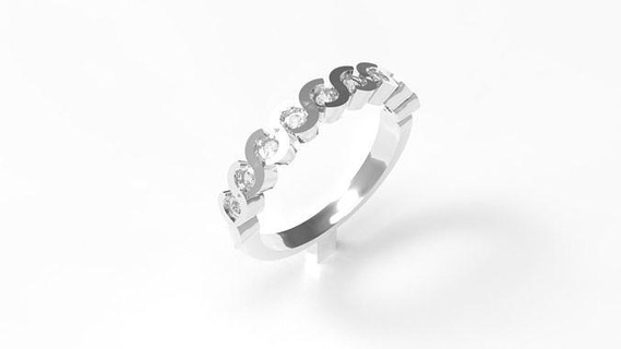 Alianza anillo 9 gemas joyería joya Boda brillante diamante oro lujo compromiso libra esterlina platino solitario anillos 3d print model - Mito3D