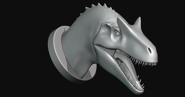 alossauro cabeça dinossauro impressão 3d modelo imprimível arte esculturas 3d print model - Mito3D