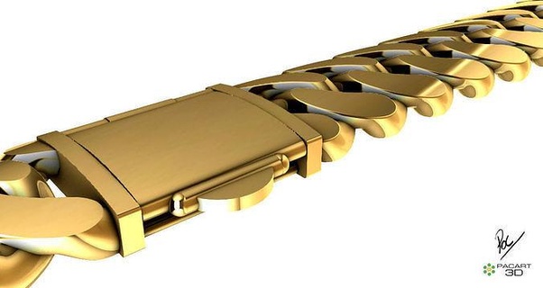 almond style cuban link locking system format stl files bracelet bracelets chain men jewel jewelry gold printable sterling platinum gem whit sistem silver 3d print model - Mito3D