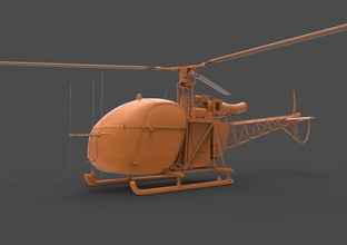 alouette ii utility helicopter light single engine copter aerospatiale france french i iii aircraft air plane airplane hobby diy automotive 3d print model - Mito3D