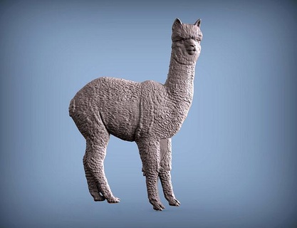 alpaca escultura natureza mamífero animal lama lembrança 3d impressão modelo esculpir arte impresso jardim zoológico selvagem África bas alívio esculturas 3d print model - Mito3D