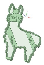 alpaca cookie cutter house illustration art cute fun character accessories 3d print model - Mito3D