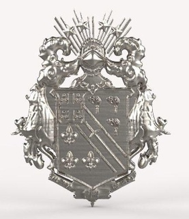 alpha phi omega shield art antique royalty pendant crown heraldry jewelry 3d print model - Mito3D