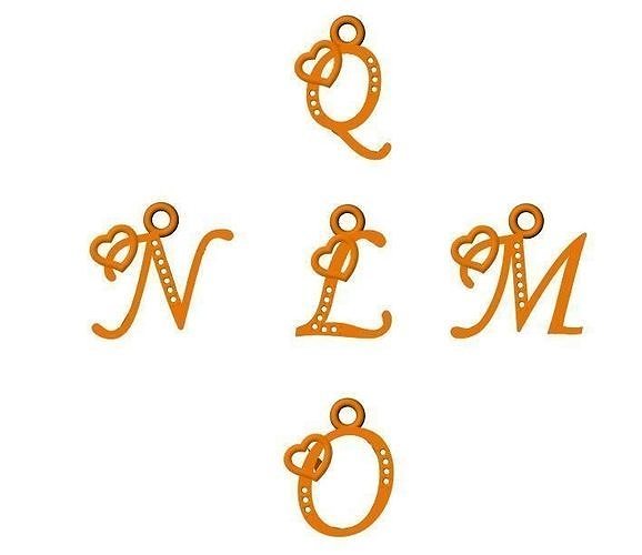 alphabetisieren hängend Gold Luxus Schmuck Silber brillant Alphabet Brief Anhänger Halskette Initiale Schriftart Diamant Diamanten Juwel Frau ABC Sprache 3D print model - Mito3D