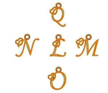 alfabetico pendente oro lusso gioielleria argento brillante alfabeto lettera ciondoli collana iniziale font diamante diamanti gioiello donna abc linguaggio 3d print model - Mito3D