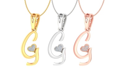 alphabet-g pendant 3dm stl render detail jewelry jewellery diamond silver gold printable gem white sterling necklace jewel alphabet pendants heart 3d print model - Mito3D