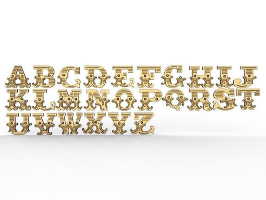 alfabeto gioielleria oro argento diamante stampabile gemma fidanzamento gioiello ciondoli bianca pendente collana prezioso lusso collane amore 3d print model - Mito3D