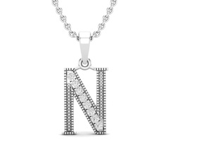 alfabeto n diamante pendente gioielleria gioiello oro argento brillante moda bellezza stampabile bianca font lingue testo ciondoli 3d print model - Mito3D