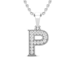 alfabeto p diamante pendente gioielleria gioiello oro argento brillante moda bellezza stampabile bianca font lingue testo ciondoli 3d print model - Mito3D