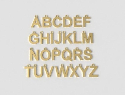 alphabet 26 lettres pendentifs lettre pendentif or bijoux Collier initiale Langue argent bijou imprimable colliers paulorani symbole 3d print model - Mito3D