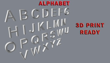 alphabet 3d print ready printable font journal language preschool topiary medium material cooper art signs logos 3d print model - Mito3D