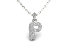 alphabet bubble minimalism minimalizm gold jewellery jewelry fashion luxury initial initials letters pendant necklaces letter chain font pendants 3d print model - Mito3D