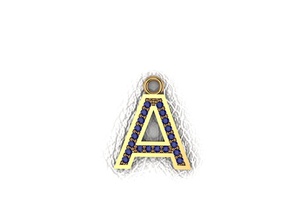 alphabet collection jewelry alphabets letters text font pendant unisex gold diamond pendants 3d print model - Mito3D