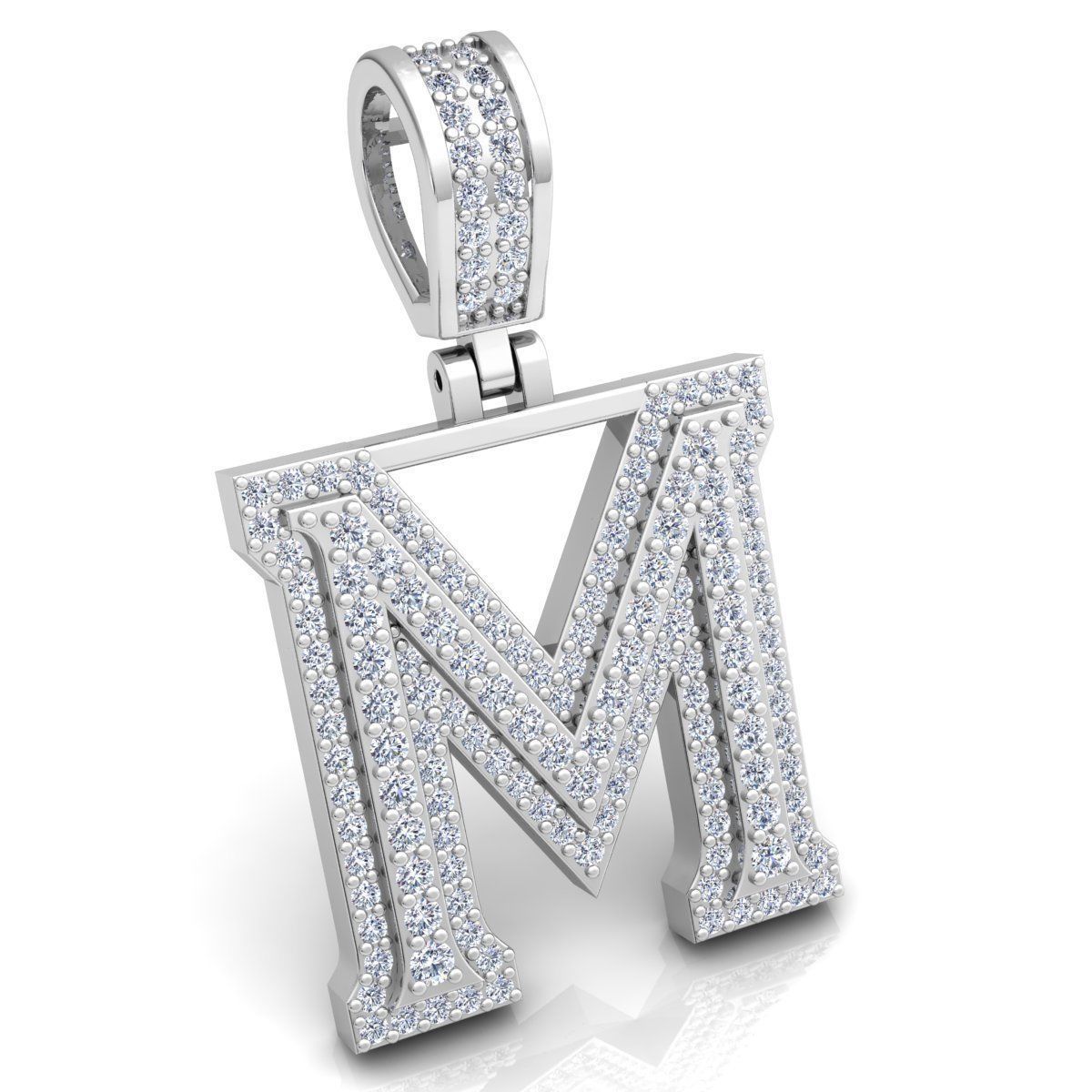alphabet diamond pendent 3d model print jewel engagement wedding jewellery ring silver jewelry gold fashion engagem sterling brilliant beauty necklace pendant rings pendants 3D print model - Mito3D