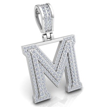 Alphabet Diamant hängend 3d Modell drucken Juwel Engagement Hochzeit Schmuck Ring Silber Gold Mode engagem Sterling brillant 3d print model - Mito3D