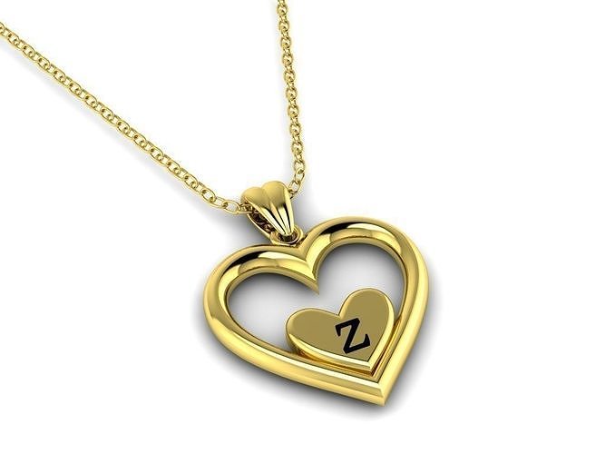 alfabeto esmalte 2 colgante pendiente letra colgantes letras joyería joya Moda corazón amor minimalista oro diamante lujo mujer brillar belleza imprimible elegante bonita accesorios personal romance 3D print model - Mito3D