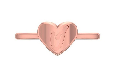 alfabeto cuore squillare 3dm stl obj fbx render dettagli diamante gioielleria iniziali iniziale xlettering oro unico rosa bianca stampabile anelli moda font lettera Fidanzamento 3d print model - Mito3D