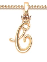 alphabet initial pendant letter c jewelry chain gem gold font letters crown silver abc name lightweight brilliant pendants king queen 3d print model - Mito3D