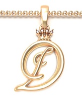 alphabet initial pendant letter d jewelry chain gem gold font letters crown silver abc name lightweight brilliant pendants king queen 3d print model - Mito3D