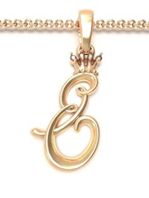 alphabet initial pendant letter e jewelry chain gem gold font letters crown silver abc name lightweight brilliant pendants king queen 3d print model - Mito3D