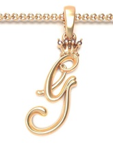alphabet initial pendant letter g crown jewelry chain gem gold font letters silver abc lightweight brilliant pendants king queen 3d print model - Mito3D