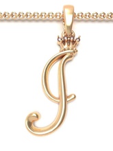 alphabet initial pendant letter j crown jewelry chain gem gold font letters silver abc lightweight brilliant pendants king queen 3d print model - Mito3D