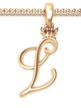 alphabet initial pendant letter l jewelry chain gem gold font letters crown silver abc name lightweight brilliant pendants king queen 3d print model - Mito3D